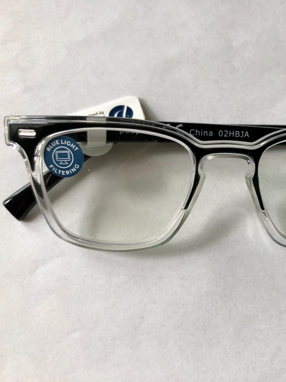 New Black & Clear Unisex Peepers Blue Light Filter Glasses‎ +0.00